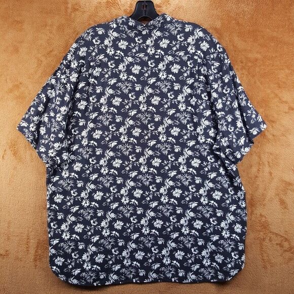 VINCE Shirt Mens XXL Black Floral Short Sleeve Pocket Button Up Linen Blend $225 - Picture 6 of 10